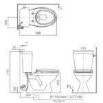 Bồn cầu INAX C-117VAN/ BW1 (C117VAN) 2 khối nắp đóng êm CF-37VSAK (xả gạt) - Ảnh 2