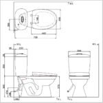 Bồn cầu INAX C-306PT+CW-S15VN/ BW1 (C306PT) 2 khối nắp rửa cơ S15VN, thoát ngang - Ảnh 2