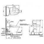 Bồn cầu TOTO CS986GE2#XW 2 khối nắp rửa cơ TCW07S - Ảnh 5
