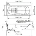 Bồn tắm INAX FBV-1500R/ BW1 (FBV1500R) dạng xây - Ảnh 2