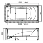 Bồn tắm INAX FBV-1702SR/ BW1 (FBV-1702SR) đặt sàn, yếm phải - Ảnh 2