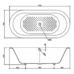 Bồn tắm TOTO FBYN1710CPE#W/ TVBF412/ DB505R-3B dạng xây, kèm ống thải TVBF412 - Ảnh 6