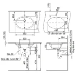 Chậu rửa mặt lavabo INAX L-2216V/ BW1 (L2216V) âm bàn - Ảnh 2