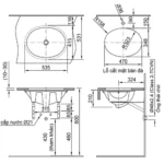 Chậu rửa mặt lavabo INAX AL-2293V/ BW1 (AL2293V) âm bàn - Ảnh 6