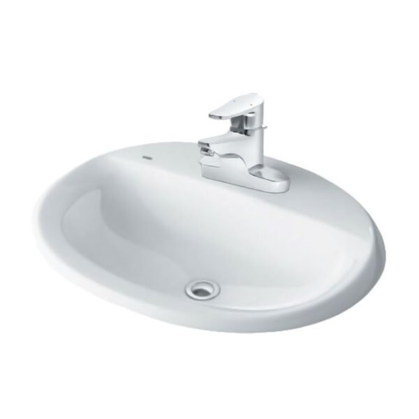 Chậu rửa mặt lavabo INAX AL-2395VEC/ BW1 (AL2395VEC) dương vành 3 lỗ