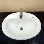 Chậu rửa mặt lavabo INAX L-2395VFC/ BW1 (L2395V) dương vành 1 lỗ - Ảnh 2