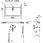 Chậu rửa mặt lavabo INAX L-2397VFC/ BW1 (L2397VFC) bán âm - Ảnh 5