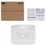 Chậu rửa mặt lavabo INAX L-2398VEC/ BW1 (L2398VEC) dương vành 3 lỗ - Ảnh 6