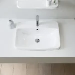 Chậu rửa mặt lavabo INAX L-2398VEC/ BW1 (L2398VEC) dương vành 3 lỗ - Ảnh 2