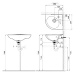 Chậu rửa mặt lavabo INAX L-281V/ BW1 (L284VFC) treo tường (dạng góc) - Ảnh 2