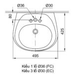 Chậu rửa mặt lavabo INAX L-284VFC/ BW1 (L284VFC) treo tường - Ảnh 3