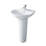 Chậu rửa mặt lavabo INAX L-285V/ L-288VD (L285V/ L288VD) treo tường kèm chân dài