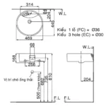 Chậu rửa mặt lavabo INAX L-292V/ BW1 (L292V) đặt bàn - Ảnh 4