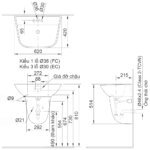 Chân ngắn lavabo INAX L-297VC/ BW1 treo tường - Ảnh 4
