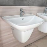 Chậu rửa mặt lavabo INAX L-297VEC/ BW1 (L297VEC) treo tường 3 lỗ - Ảnh 2