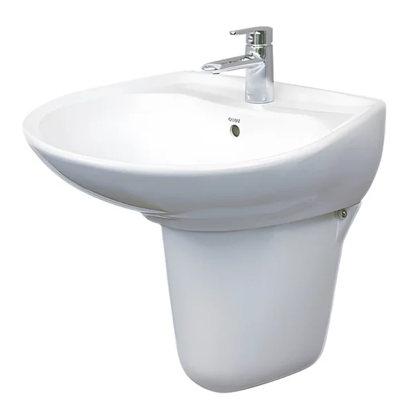 Chậu rửa mặt lavabo TOTO LHT300CR#W treo tường chân lửng