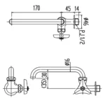 Vòi gắn tường INAX LF-16-13 (LF1613) lạnh - Ảnh 3