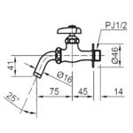 Vòi gắn tường INAX LF-7R-13 (LF7R13) - Ảnh 4
