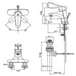 Vòi lavabo INAX LFV-111S (LFV111S) nóng lạnh (vòi chậu 3 lỗ) - Ảnh 3