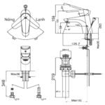 Vòi lavabo INAX LFV-112S (LFV112S) nóng lạnh - Ảnh 6