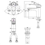 Vòi lavabo INAX LFV-1402S-R (LFV1402SR) nóng lạnh cao 15cm - Ảnh 3
