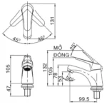 Vòi lavabo INAX LFV-20S (LFV20S) lạnh - Ảnh 3