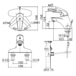 Vòi lavabo INAX LFV-3001S (LFV3001S) nóng lạnh - Ảnh 3