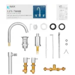 Vòi lavabo INAX LFV-7000B (LFV7000B) nóng lạnh (vòi chậu 3 lỗ) - Ảnh 2