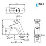 Vòi lavabo INAX LFV-P02B (LFVP02B) lạnh, ngắt nước tự động - Ảnh 6