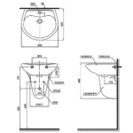 Chậu rửa mặt lavabo TOTO LHT300CR#W treo tường chân lửng - Ảnh 6