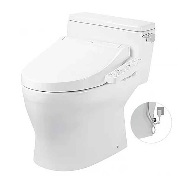 Bồn cầu TOTO MS188VKW16#XW/ T53P100VR 1 khối, nắp điện tử TCF23410AAA, xả gạt