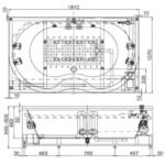 Bồn tắm INAX MSBV-1800N/ BW1 (MSBV1800N) massage - Ảnh 2