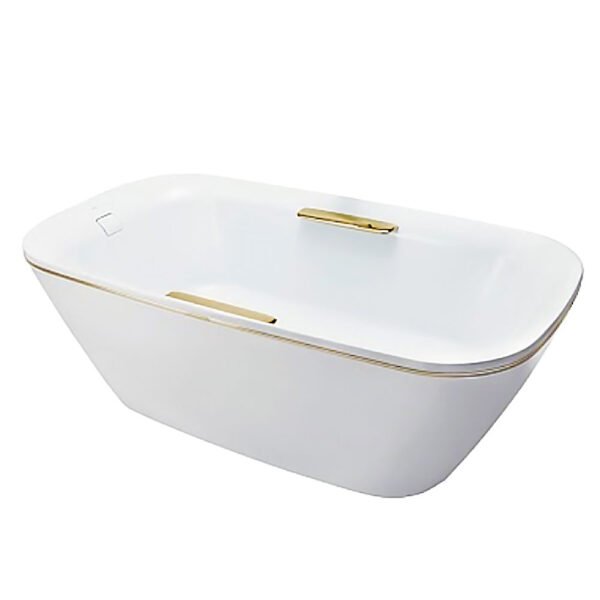 Bồn tắm TOTO NEOREST PJY1886HPWMNE#GW/ TVBF412 đá cẩm thạch đặt sàn, có tay vịn, kèm ống thải TVBF412