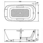 Bồn tắm TOTO NEOREST PJY1886HPWMNE#GW/ TVBF412 đá cẩm thạch đặt sàn, có tay vịn, kèm ống thải TVBF412 - Ảnh 6