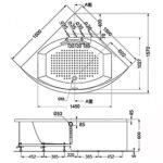 Bồn tắm TOTO PPY1353-3HPE#P/ TVBF412/ DB505R-2B đặt sàn góc, có tay vịn, kèm ống thải TVBF412 - Ảnh 2