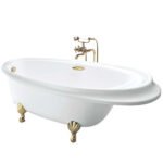 Bồn tắm TOTO PPY1610HPTE#P/ TVBF412 đặt sàn ngọc trai, có tay vịn, kèm ống thải TVBF412