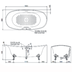 Bồn tắm TOTO PPY1806PWNE#S đặt sàn ngọc trai, kèm chân - Ảnh 6