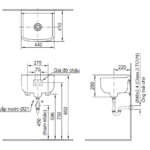 Chậu rửa mặt lavabo INAX S-17V/ BW1 (S17V) treo tường - Ảnh 5