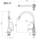 Vòi chén INAX SFV-17 (SFV17) lạnh - Ảnh 4
