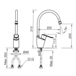 Vòi chén INAX SFV-2011S (SFV2011S) nóng lạnh - Ảnh 2