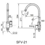 Vòi chén INAX SFV-21 (SFV21) lạnh - Ảnh 4