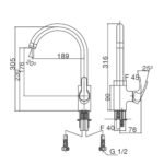 Vòi chén INAX SFV-802S (SFV802S) nóng lạnh - Ảnh 2