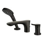 Vòi xả bồn tắm TOTO TBG01305BB nóng lạnh, dòng GO (3 lỗ), màu đen mờ, kèm tay sen