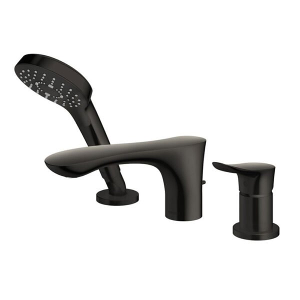 Vòi xả bồn tắm TOTO TBG01305BB nóng lạnh, dòng GO (3 lỗ), màu đen mờ, kèm tay sen