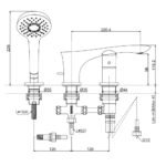 Vòi xả bồn tắm TOTO TBG01305BB nóng lạnh, dòng GO (3 lỗ), màu đen mờ, kèm tay sen - Ảnh 2