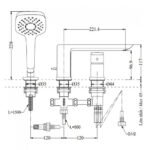 Vòi xả bồn tắm TOTO TBG02305AA#MBL nóng lạnh, dòng GR (3 lỗ, màu đen mờ, kèm tay sen - Ảnh 2