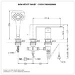 Vòi xả bồn tắm TOTO TBG02305BB nóng lạnh, dòng GR (3 lỗ), màu chrome, kèm tay sen - Ảnh 5