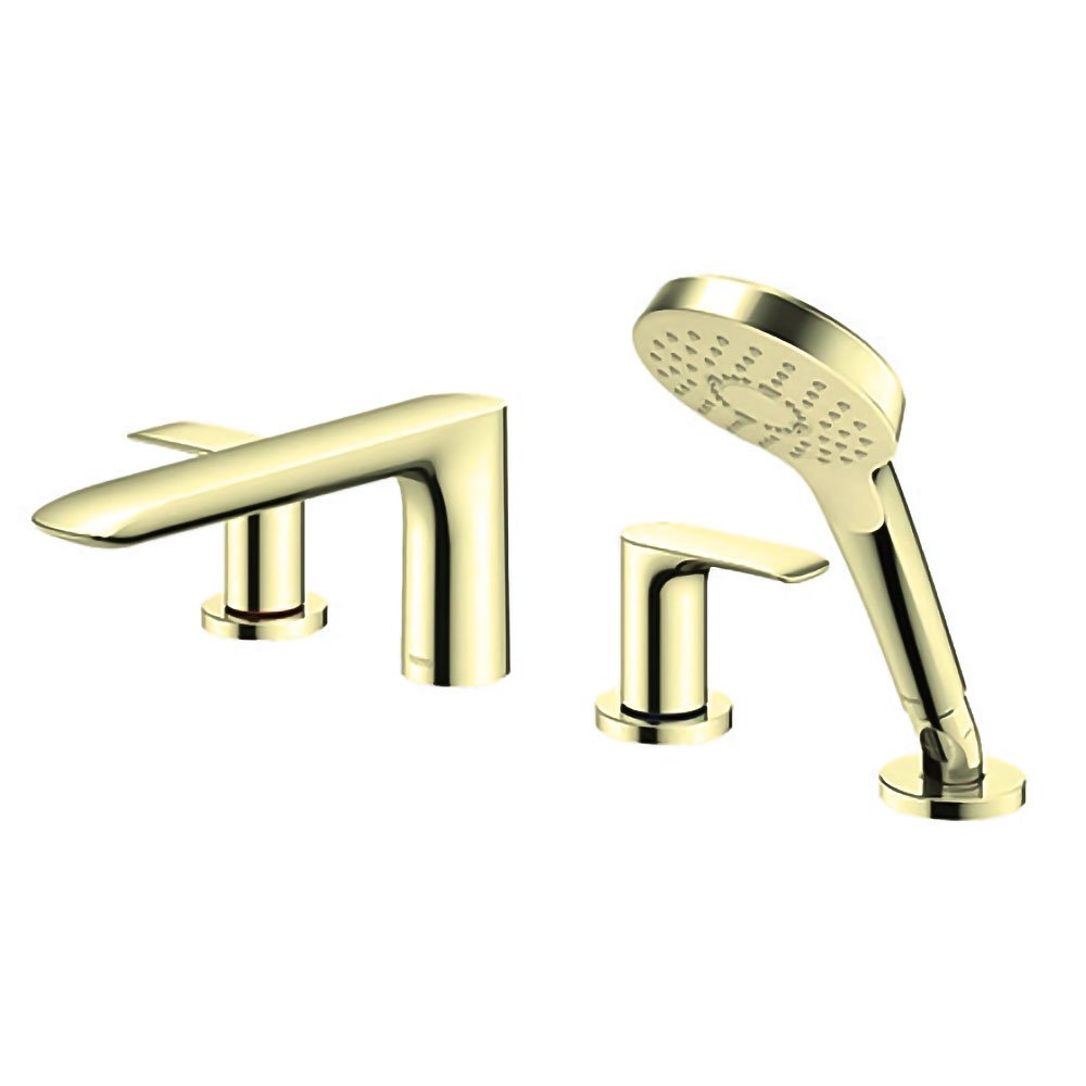 Vòi sen bồn tắm nằm TBG04202B kèm sen tắm GA 4 lỗ Vòi xả bồn tắm TOTO TBG04202BB#PFG nóng lạnh, dòng GA (4 lỗ), màu vàng pháp bóng, kèm tay sen - Ảnh 1