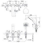 Vòi xả bồn tắm TOTO TBG08202A#MBL nóng lạnh, dòng GC (4 lỗ), màu đen mờ, kèm tay sen - Ảnh 6