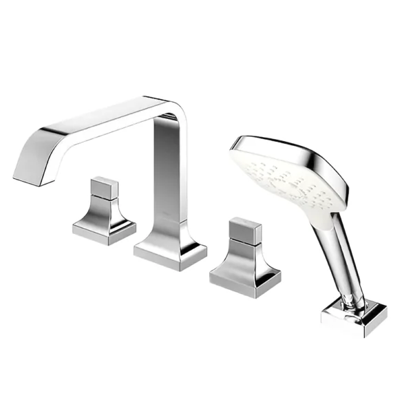 Vòi xả bồn tắm TOTO TBG08202A#PN nóng lạnh, dòng GC (4 lỗ), màu Nickel bóng, kèm tay sen